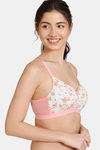 Zivame Retro Vibes Double Layered Non Wired 3/4th Coverage T-Shirt Bra - Flamingo Pink — thumbnail 4